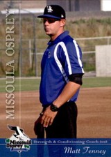 2012 Missoula Osprey Grandstand #33 Matt Tenney Strength Coach New York NY Card