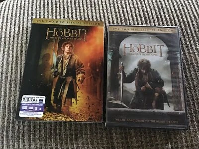 THE HOBBIT THE DESOLATION OF SMAG & BATTLE OF THE FIVE ARMIES DVD’s BRAND NEW - Image 1 of 3