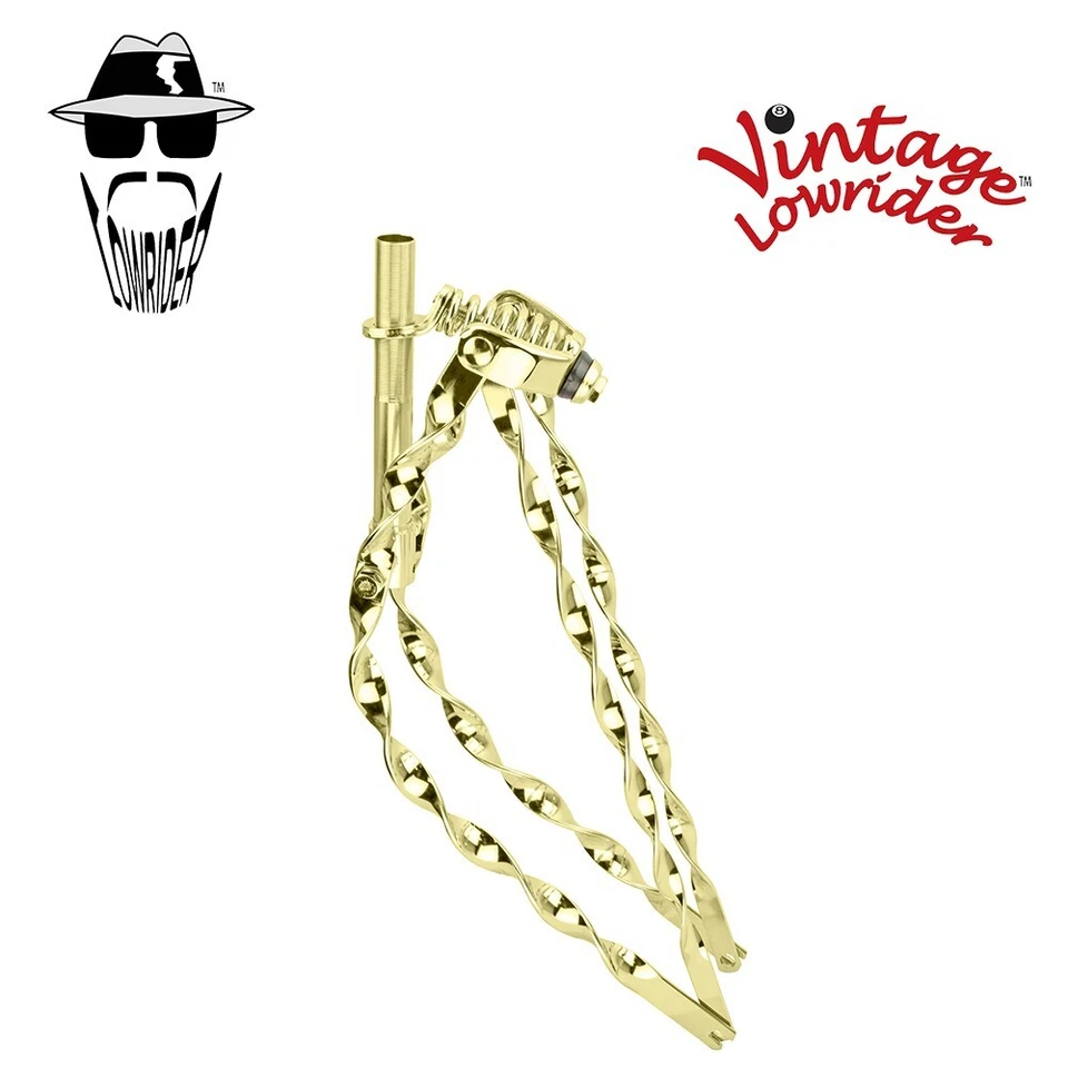 Original Vintage Lowrider 26" Bicycle Bent All Flat Twist Springer Fork Gold - Image 1 of 1