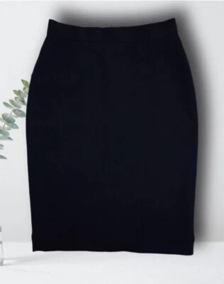 Falda Lápiz Rayón Negra Cremallera Dsquared2 Talla 40 Lana Bodycon Envoltura Foto 1 de 4