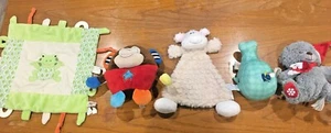 Lot Of 5 Children Plush Toys Maison Chic Frog Blanket Monkey Whale Bear 1032 - Picture 1 of 12