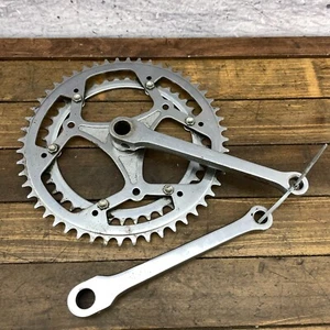 Vintage DOUBLE Cottered Crank Set Bottecchia Race 170 mm  70s  60s Steel Cranks - Picture 1 of 12