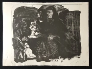 Alfred Hrdlicka, estudio de retratos, litografía, 1985, firmado a mano - Imagen 1 de 1