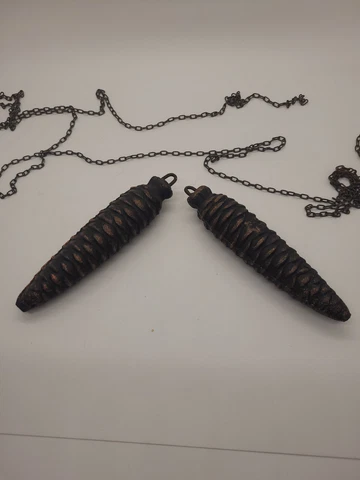 Vintage Pair CAST IRON CUCKOO CLOCK WEIGHTS  CLOCK PARTS Cover