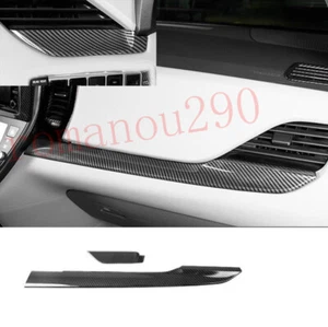 Fit For Toyota Sienna 2015-2020 Carbon Fiber ABS Console Striped Cover Trim 2pcs - Picture 1 of 6