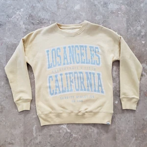 Abercrombie Kids Long Crewneck Sweatshirt Girls 11/12 Yellow Los Angeles Thumb - Picture 1 of 15