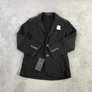 John Varvatos Blazer Boys 10 Knit Black Sport Coat Jacket Elbow Patch Casual - Picture 1 of 10