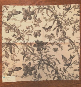 DURALEE Floral Toile in Charcoal 24 x 24 1/2" Cotton Fabric Sample - Picture 1 of 3