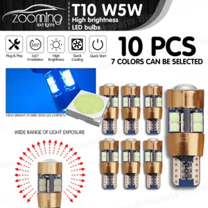 10x T10 W5W 3030 LED 19 SMD CANBUS ERROR FREE Car Side Wedge Ice Blue Light Bulb - Picture 1 of 8