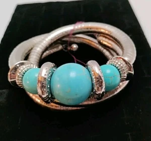 Unique Multi-Layer Turquoise Wrap Bracelet (1 pc) - Picture 1 of 6