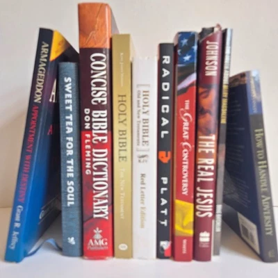 Religious Spiritual Books Lot (9) Holy Bibles, Great Controversy, Real Jesus + 4 - Image 1 of 4