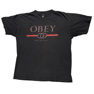 OBEY Propaganda Logo Shirt  Skate Streetwear Hip Hop Spellout Black Size L - Picture 1 of 5