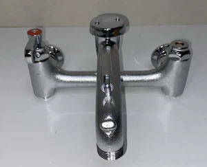 Kommerzielle Chrom Wischmopp Waschbecken Wasserhahn Service mit 6-1/2" Unterbrecher Auslauf, 8" Mitte - Bild 1 von 20