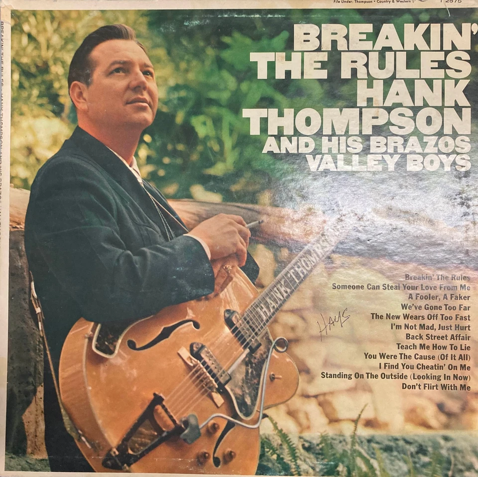 Hank Thompson Breakin' The Rules  LP Record 1961 complete Band AUTOGRAPHED - Image 1 of 4