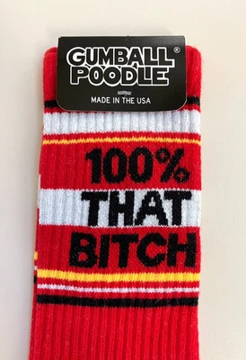 Calcetines 100% ESA PERRA de Gumball Caniche Acanalados Gimnasio Crew Calcetines Novedad Regalo Nuevos con Etiquetas Foto 1 de 4