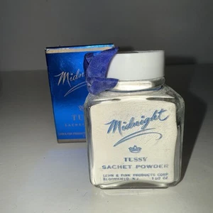 Vintage Tussy Midnight Sachet powder Talc Perfume Powder 1 1/2 Oz - Picture 1 of 13