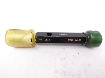 Medidor de pasador de enchufe Agmaco 1,115" Go 1,135" calibre suave No Go DW3 Foto 1 de 4