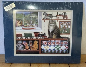 Judy Wickersham Schauermann Signed Cat Print Kid’s Stuff Folk Art Limited Ed - Picture 1 of 21
