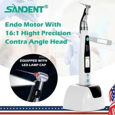 SANDENT Reciprocating LED Dental Endo Motor 16:1 Root Canal Micromotor Cordless -DTA