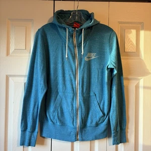 NIKE Zip Up Hoodie Sweatshirt Lightweight Teal Blue Women's Size M - Picture 1 of 8