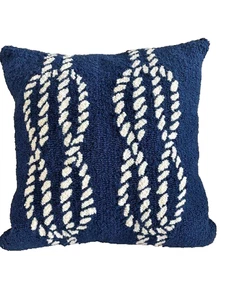 Zwei-Liora Manne Haken geknotetes Seil Outdoor 18" Küstenkissen plus Einlagen - Bild 1 von 10