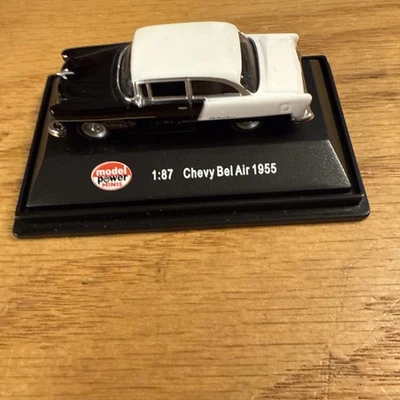 1:87 Diecast Model Power 1955 Chevy Bel Air, Black/White - Image 1 of 4
