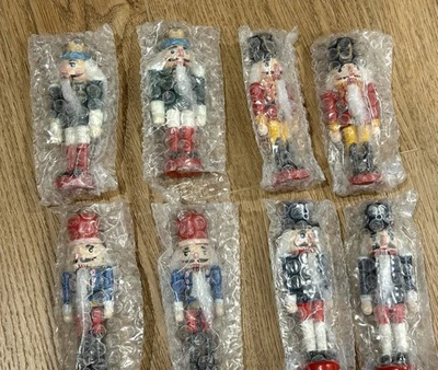 Vintage Set Of 8 Wooden 5” NUTCRACKER Christmas Table Place Name Card Holders - Image 1 of 4