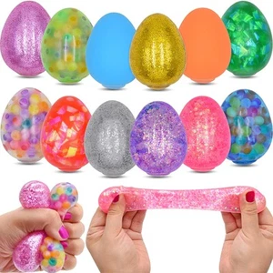12 Pack Easter Eggs Squeeze Toys Stress Balls Squishy Toys for Kids Boys Girls - Picture 1 of 6
