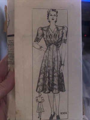 Vestido Marian Martin Misses 1930 patrón de costura 9304 talla 46 tabla de coser Foto 1 de 4