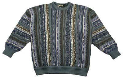 Jazzbo New Zealand 100% Wool 3D Knit Coogi Style Sweater Size XL - Image 1 of 4