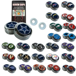 Brand New NFL All Teams Chrome License Plate Frame Screw Caps - Picture 1 of 35