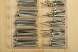 Split pin bracelet strap bar assortment of 0.9mm 7 to 24mm box of 400pcs - Picture 1 of 5