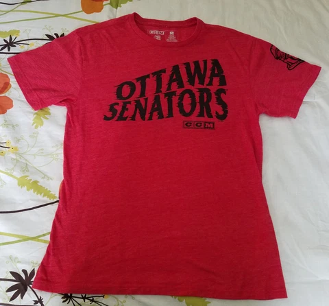 Mens NHL Hockey CCM Ottawa Senators T Shirt Short Sleeve Medium M Red Cover