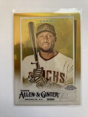 2020 Topps Allen And Ginter Chrome Starling Marte Gold Base  /50 #153 SP AZ - Image 1 of 3