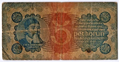 RARE 1921 CZECH 5 KORUN! NO tears, holes, ugly stains etc. BEST PRICE 4 QUALITY! - Image 1 of 2