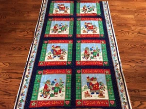 Christmas Holiday 8 Pillow Panels COTTON FABRIC Mint Condition - Picture 1 of 3