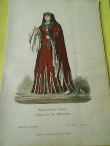Gravure 19ème - Burgundischer Fürstin - Imagen 1 de 1