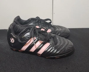 Adidas Girls Youth Soccer Cleats Black Pink Stripe Size 13.5 - Picture 1 of 7