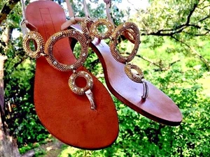 MICHAEL KORS Trellis Italy Diamond & Gold Kitten High Heels Womens Shoes Size 7 - Picture 1 of 8