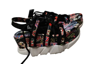 Women's Graffiti Style Sneakers Multicolor Platform Sandals Shoes Size 7.5 - Picture 1 of 9