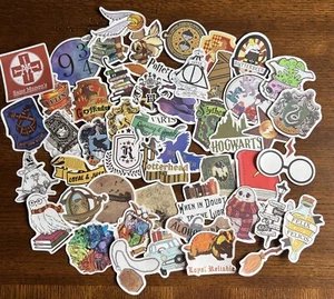 HARRY POTTER 50 Piece Waterproof Vinyl Stickers Decals Water Bottle Laptop Party - Picture 1 of 4