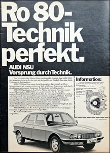 NSU Ro 80 ....... originale Werbung aus 1971   Technik Perfekt - Picture 1 of 2
