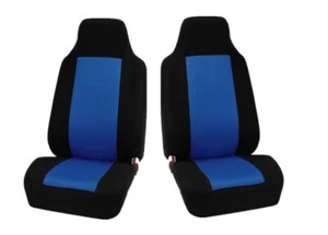 # Black Blue Deluxe Polyester Car Front Seat Covers 1+1 Racing For Smart For Two - Afbeelding 1 van 2