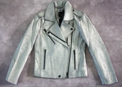 HarleyDavidson Women's White Label Slim Fit Crackle Leather Jacket XS 97160-16VW - Image 1 of 4