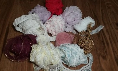 复古花边混合套装约 52 码装饰边缘工艺品缝纫 — 第 1/4 张图片