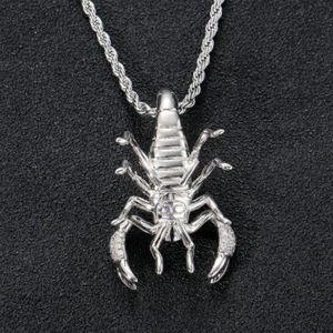 Collana ciondolo polpo scorpione ghiacciato, hip hop uomo ottone gioielli A9304 - Foto 1 di 13
