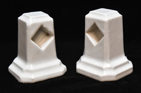 VINTAGE CERAMIC PORCELAIN TOWEL BAR SUPPORTS  ARCHITECTURAL SALVAGE #2 Cover
