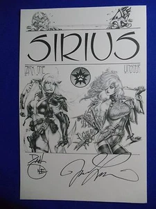 LINSNER SIRIUS ENTERTAINMENT DARK ONE DAWN & QUEEN JATARRI PRINT 2X SIGNED 1994 - Picture 1 of 1