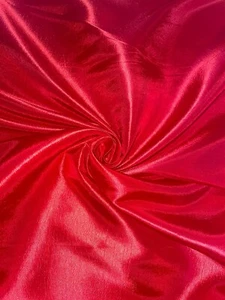 1 METER RED PLAIN SMOOTH TAFFETA BRIDAL/CURTAIN FABRIC 58” WIDE - Picture 1 of 2