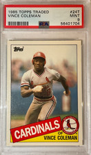 1985 Topps Traded — Vince Coleman — ROOKIE — MINT PSA 9